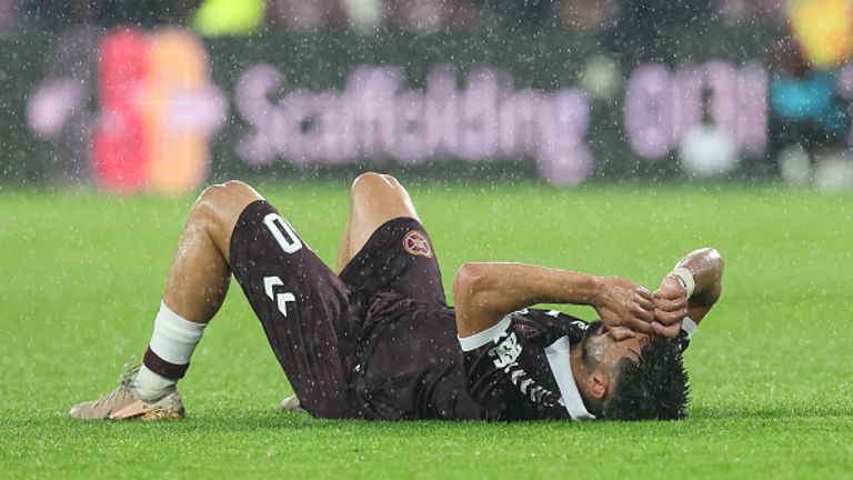 Hearts suffered a heavy aggregate defeat to see them eliminated from the Champions League