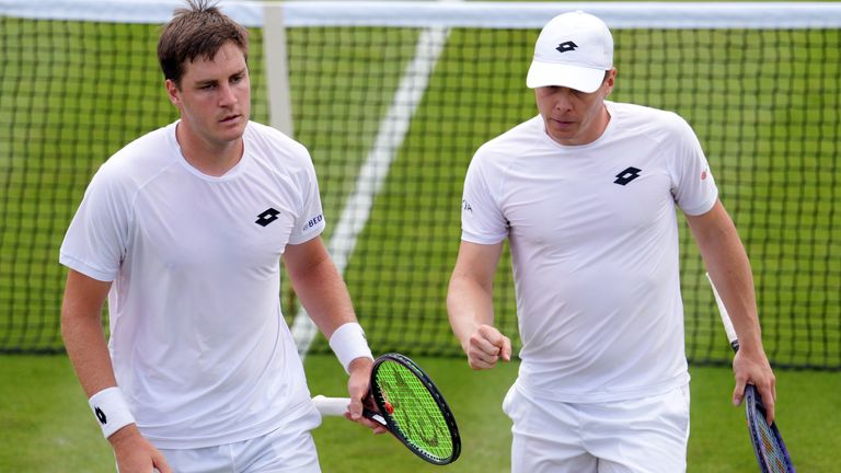 File photo dated 05-07-2026 of Harri Heliovaara of Finland and Henry Patten (left) of Great Britain during their Gentlemen's Doubles match. 