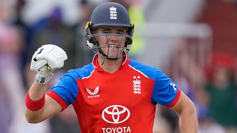 England's Jacob Bethell, T20 international cricket (Associated Press)