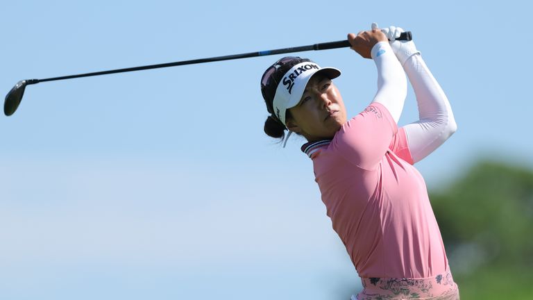 Jenny Shin surged to take the co-lead in the first round alongside Lauren Coughlin at six under par