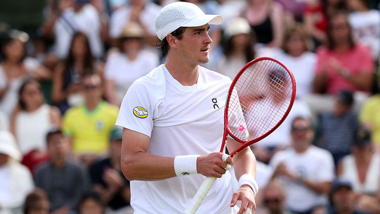 Joao Fonseca in third-round action at Wimbledon