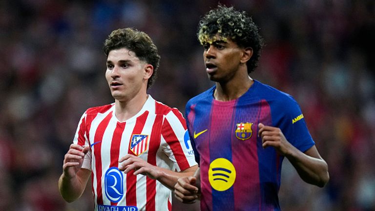Julian Alvarez & Barcelona forward Lamine Yamal