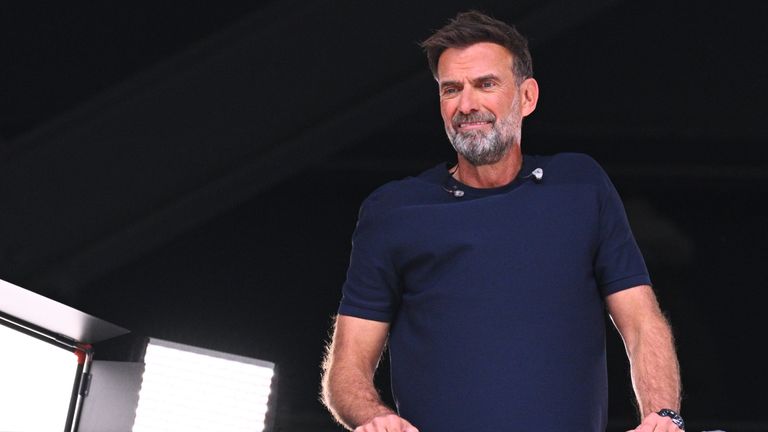 dpatop - 19 July 2026, United States, East Rutherford: Soccer, Men's, 2026 World Cup, Final, Spain vs. Argentina, New York-New Jersey Stadium in East Rutherford; TV analyst J..rgen Klopp is in the stands before the game. ATTENTION: In accordance with