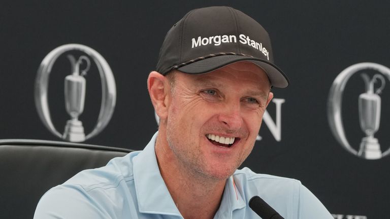 Justin Rose of England speaks during press conference ahead of the British Open Golf championships at Royal Birkdale