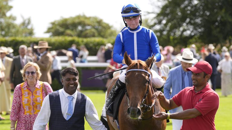 Lake Forest wins the HKJC World Pool Lennox Stakes at Goodwood