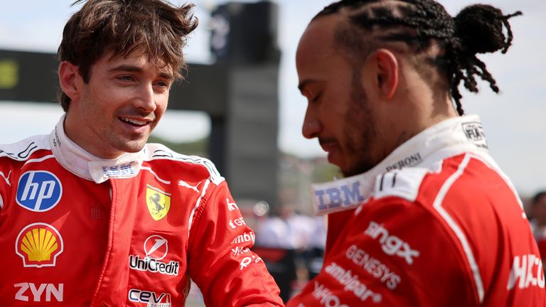 Ferrari team-mates Charles Leclerc and Lewis Hamilton