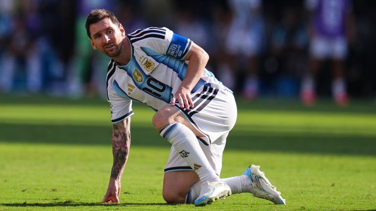 Argentina's Lionel Messi watches the World Cup final (AP Photo/Abbie Parr)