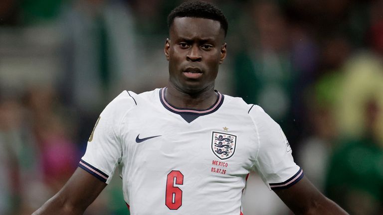 Marc Guehi during England's World Cup match against Mexico on July 6, 2026