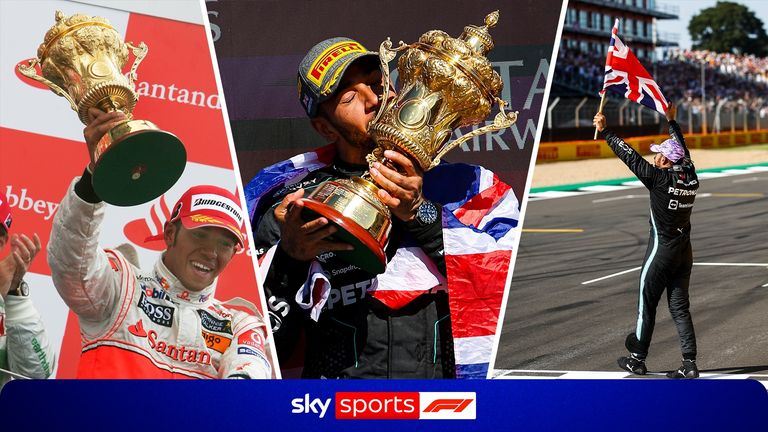 Look back at all of Lewis Hamilton's record-breaking nine British Grand Prix wins at Silverstone for McLaren and Mercedes.