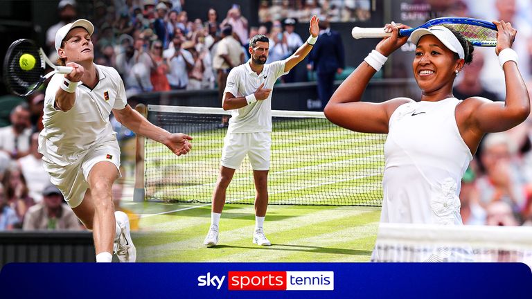 Jannik Sinner, Novak Djokovic and Naomi Osaka celebrate at Wimbledon
