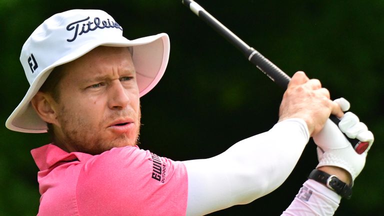 SILVIS, IL - JULY 04: Golfer Peter Malnati hits shot on the #2 tee during the third round of the John Deere Classic