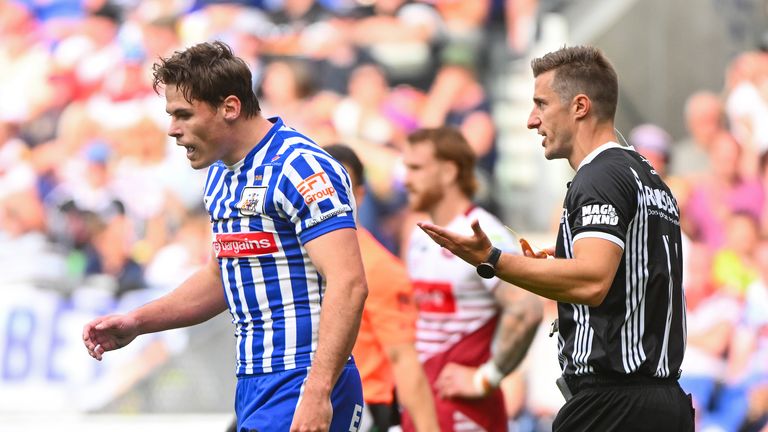 Picture by Olly Hassell/SWpix.com - 05/07/2026 - Rugby League - Betfred Super League Round 17: Magic Weekend - Wigan Warriors v St Helens - Hill Dickinson Stadium, Liverpool, England - Jack Welsby of St Helens walks from the field after being shown the yellow card by Referee Chris Kendall