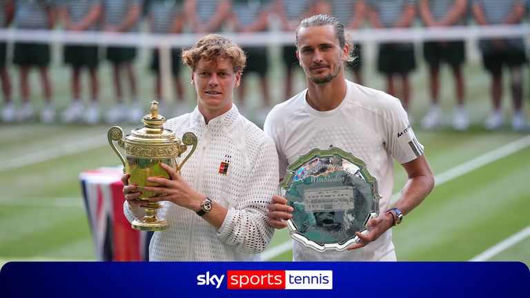 All the action from day 14 of Wimbledon as Jannik Sinner retains his title as he sees off Alexander Zverev within fours sets in the final. Credit: AELTC.