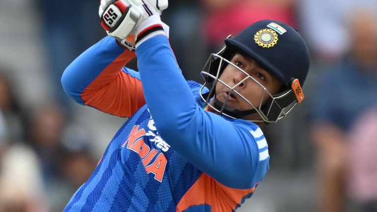 Vaibhav Sooryavanshi during his India T20 international debut against England (PA Images)