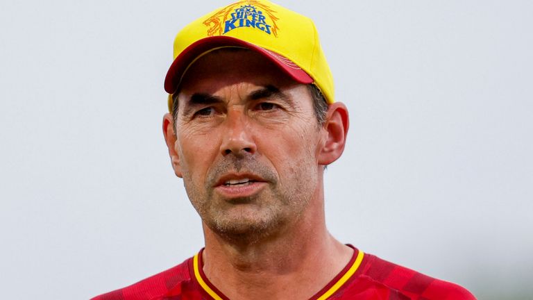 FT LAUDERDALE, FL - JULY 02: Texas Super Kings Head Coach Stephen Fleming is seen prior to the Major League Cricket match between Texas Super Kings and Washington Freedom on Wednesday July 02, 2025 at Central Broward Regional Park, Fort Lauderdale, Fla.(Photo by Chris Arjoon/Icon Sportswire) (Icon Sportswire via AP Images)