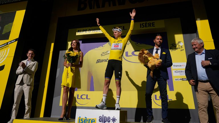 Pogacar secured his fifth win of this year's race on the iconic Alpe d'Huez on Friday 