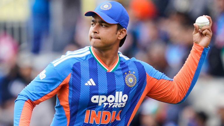 India's Vaibhav Sooryavanshi fields during a T20 international (Associated Press)