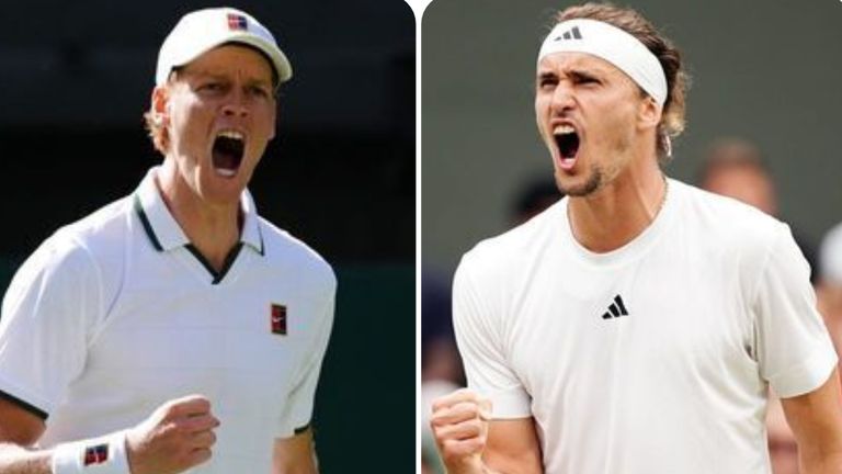 Jannik Sinner and Alexander Zverev at Wimbledon