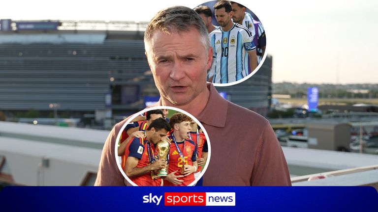 Sky Sports football correspondent Rob Dorsett analyses Spain's victory over Argentina in the World Cup including the first half-time show in the history of the tournament including names such as Madonna, Ronaldinho and Ronaldo Nazario.