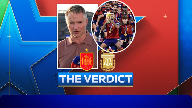 Sky Sports football correspondent Rob Dorsett analyses Spain's victory over Argentina in the World Cup final - plus the first half-time show in the history of the tournament.