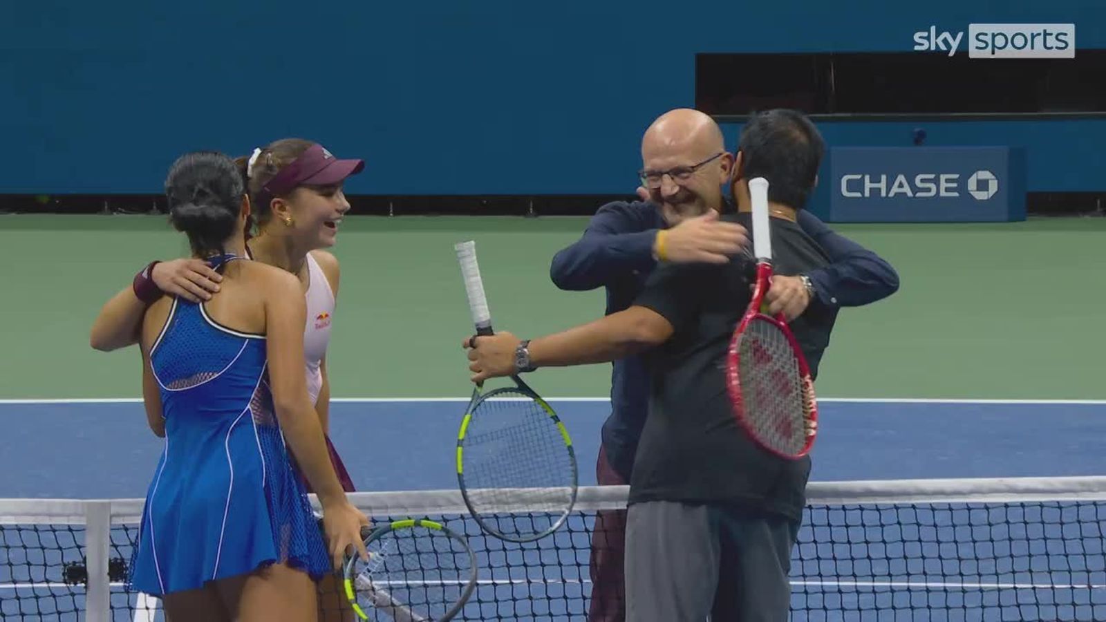 Alex Eala and Iva Jovic bring out their dads during ‘Stars of the Open’ US Open exhibition