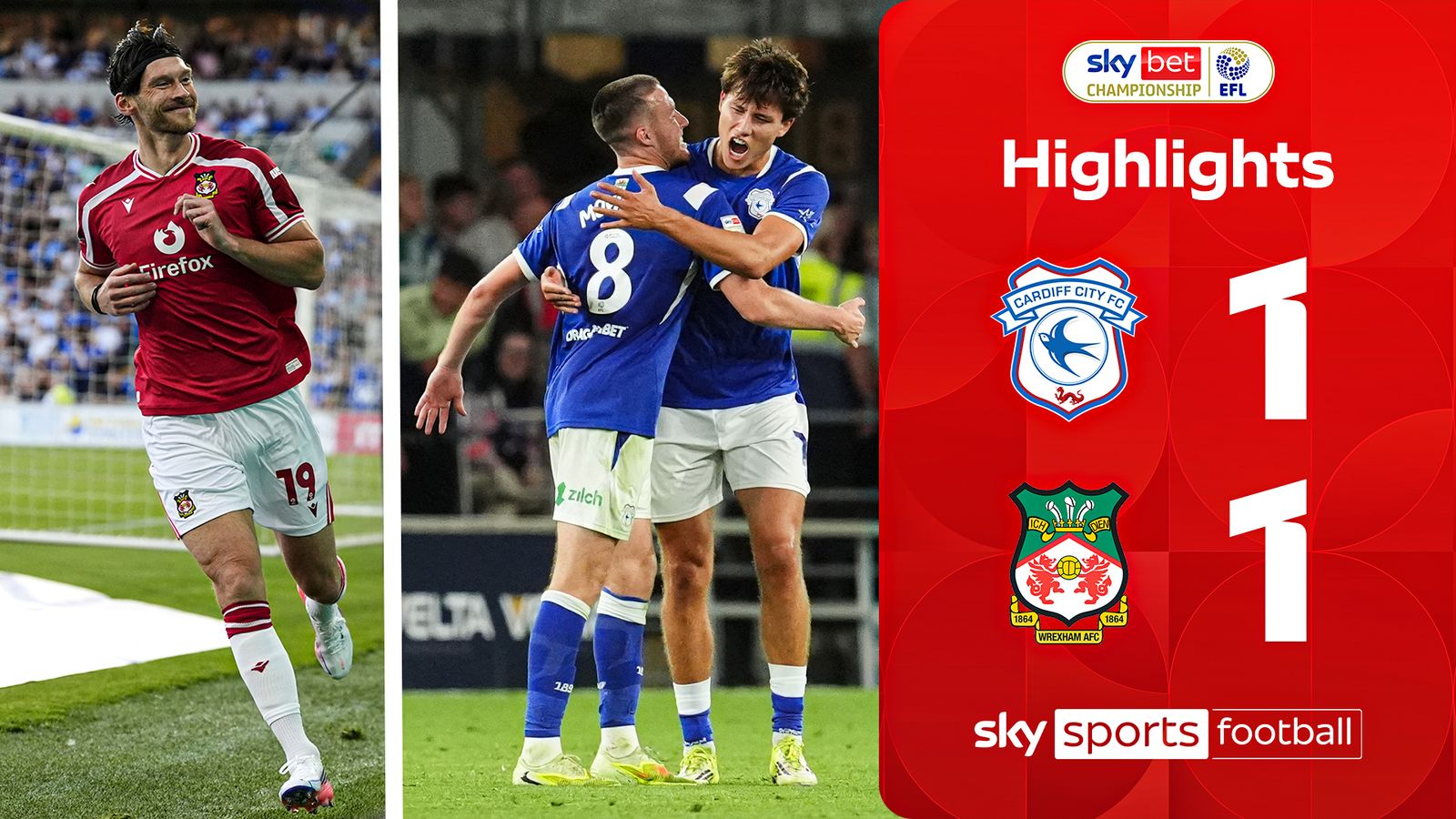 Last-gasp DRAMA sees Cardiff earn point vs Wrexham on Championship return