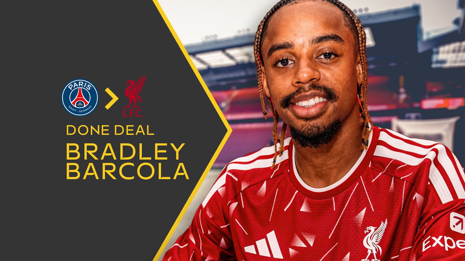 Liverpool Signs Bradley Barcola from PSG for Up to £123 Million