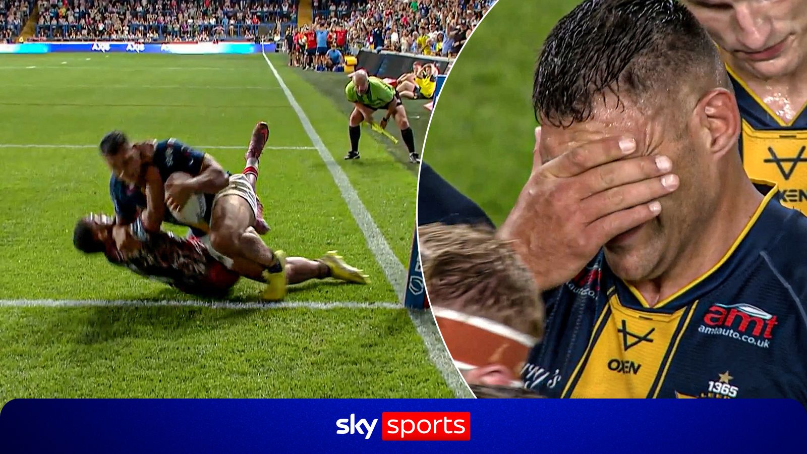 'One big toe!' | Hanley makes brilliant try-saving tackle to deny Rhinos