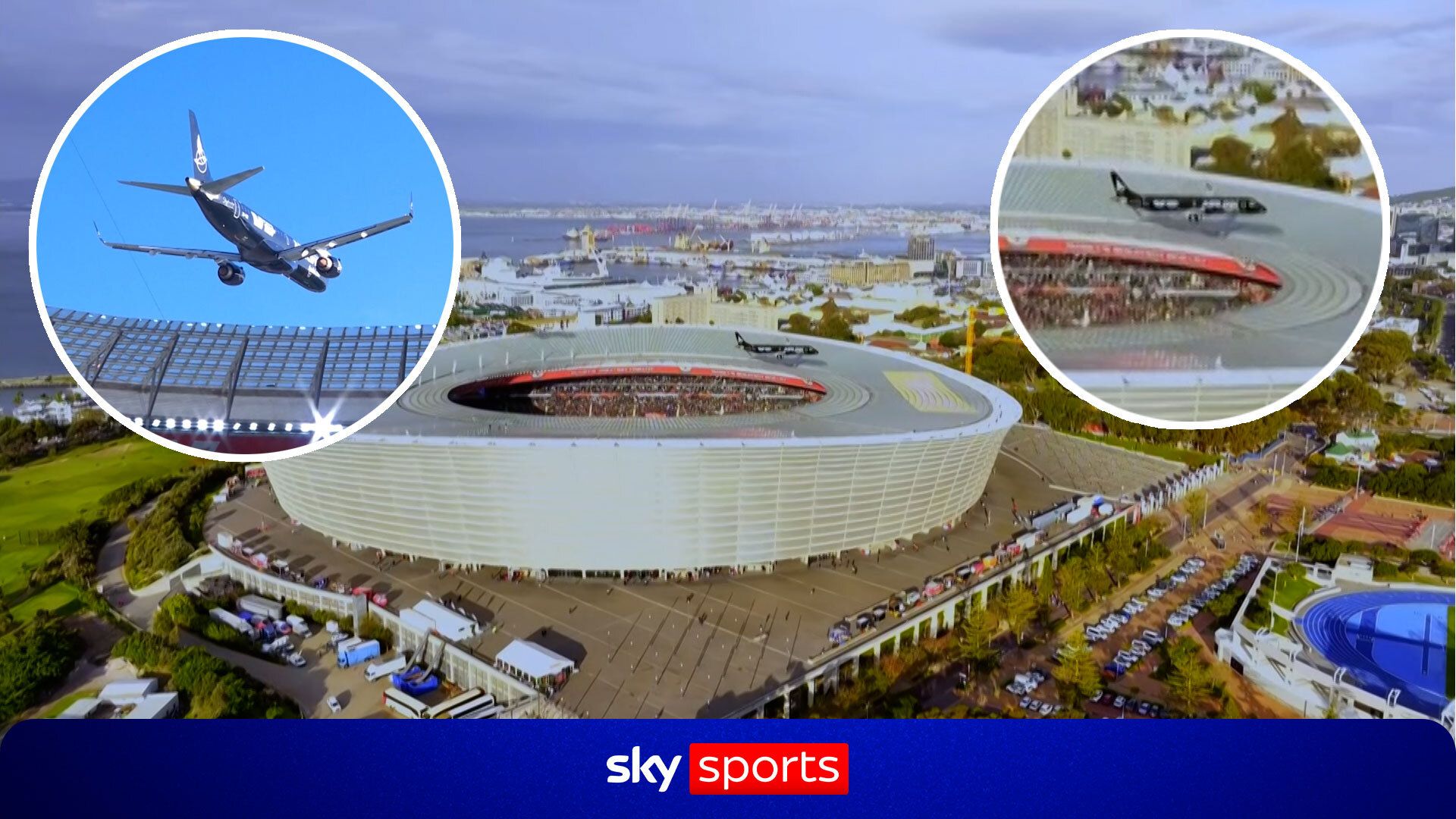 'That was mighty low!' | Flyover SO CLOSE to stadium roof before SA-NZ Test!