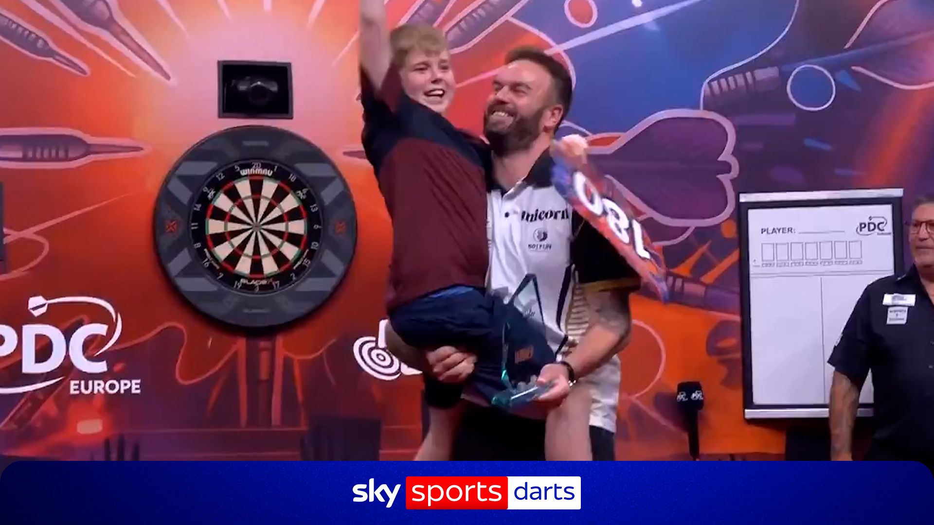 Heartwarming moments as Ross Smith celebrates title with his son
