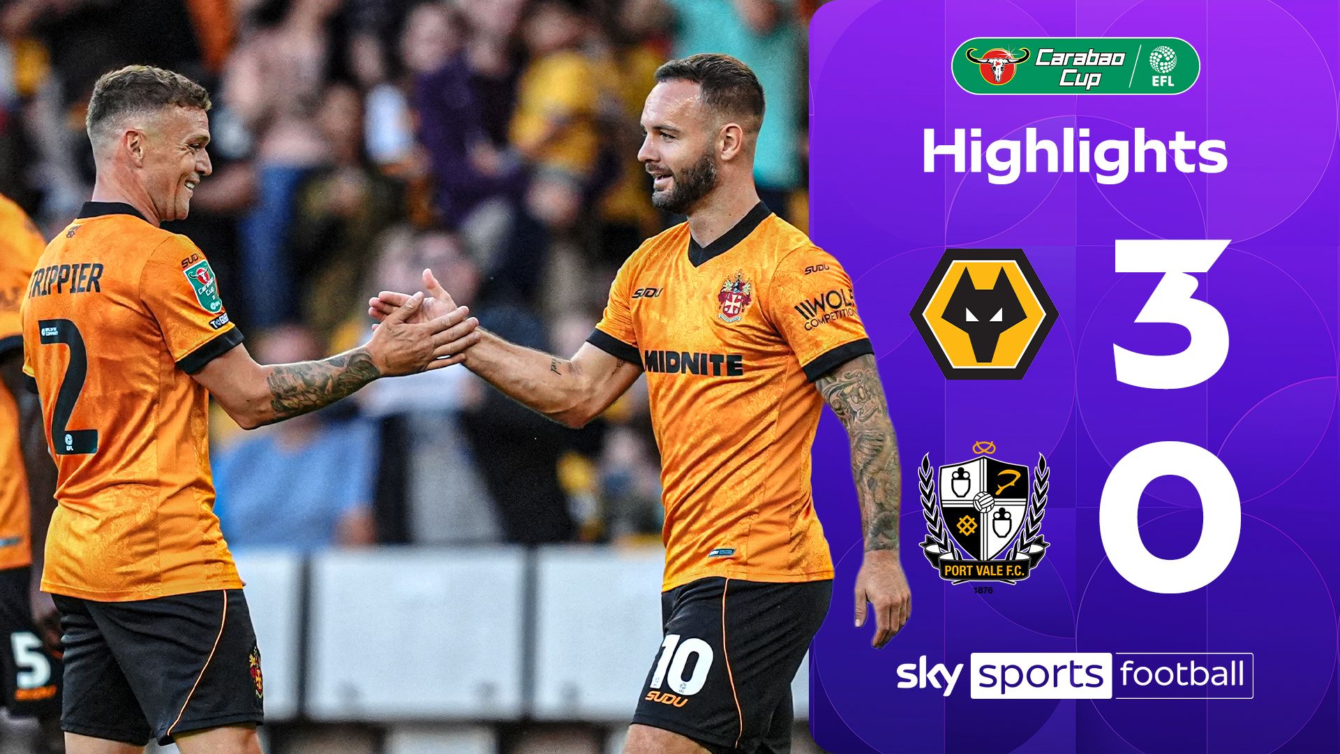 Armstrong on scoresheet as Wolves breeze past Port Vale