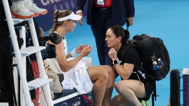 Elena Rybakina took a medical timeout to have her ankle assessed