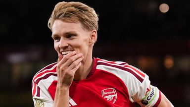 Odegaard celebrates his goal