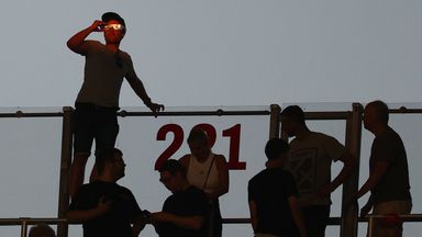 Football fans watched on at the UEFA Super Cup match between PSG and Aston Villa in Salzburg