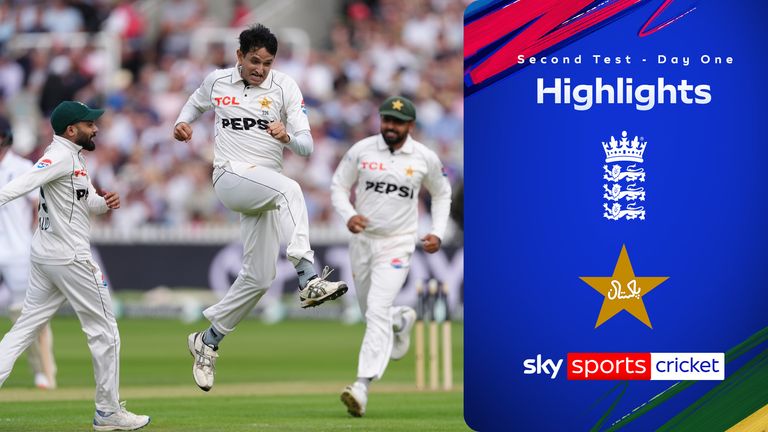 Latest highlights from the first day of the second Test between England and Pakistan at Lord’s.