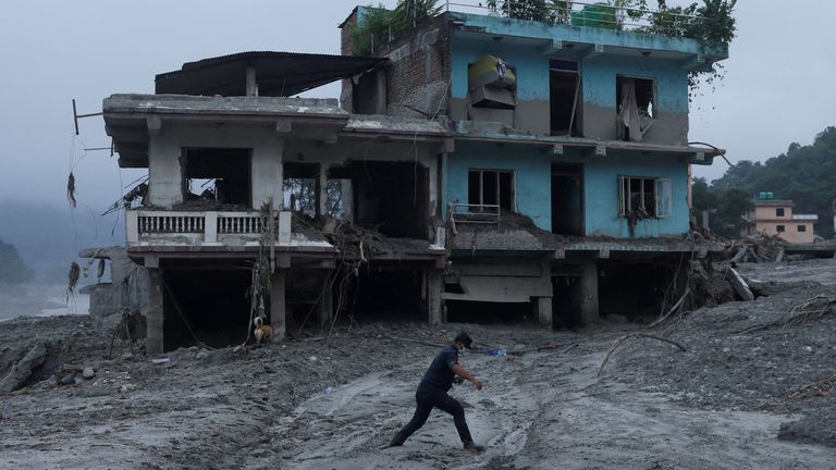 A damaged house in Devighat, Nuwakot district. Pic: Reuters