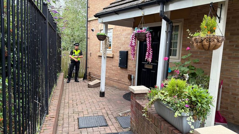 A police officer at the scene in Sheffield