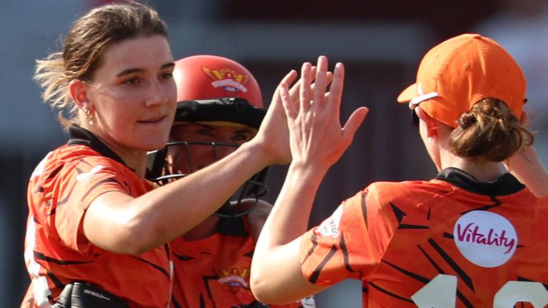 Annabel Sutherland celebrates SunRisers Leeds