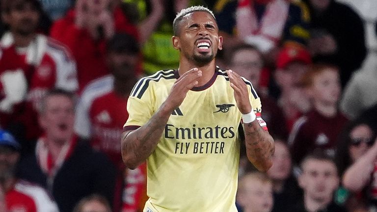 Gabriel Jesus rues a missed chance as Arsenal lose to Real Betis