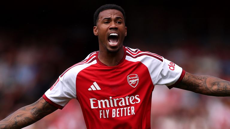 Gabriel appeals for a decision during Arsenal's friendly loss to Borussia Dortmund