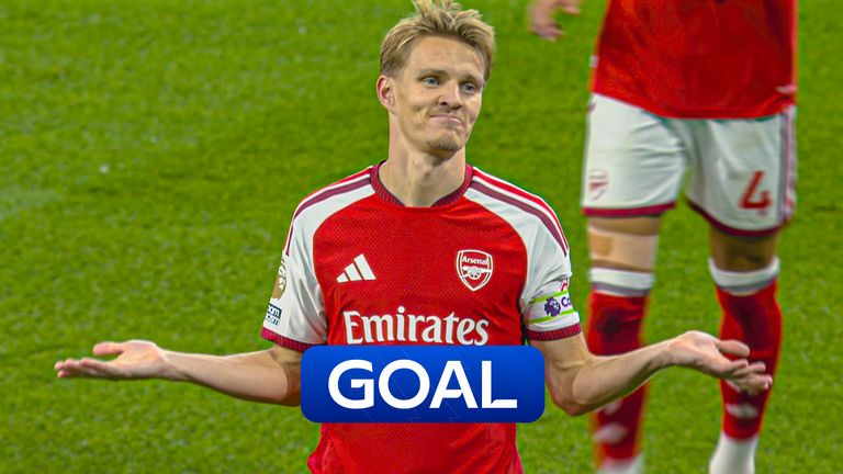 Arsenal's Odegaard scores third against Coventry.