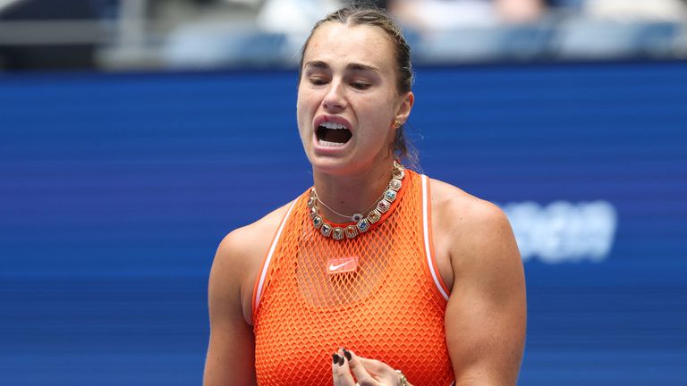 ARYNA SABALENKA during the match against C. Osorio of Colombia in the first round of Grand Slam tournament US Open. New York, USA. (Cal Spor