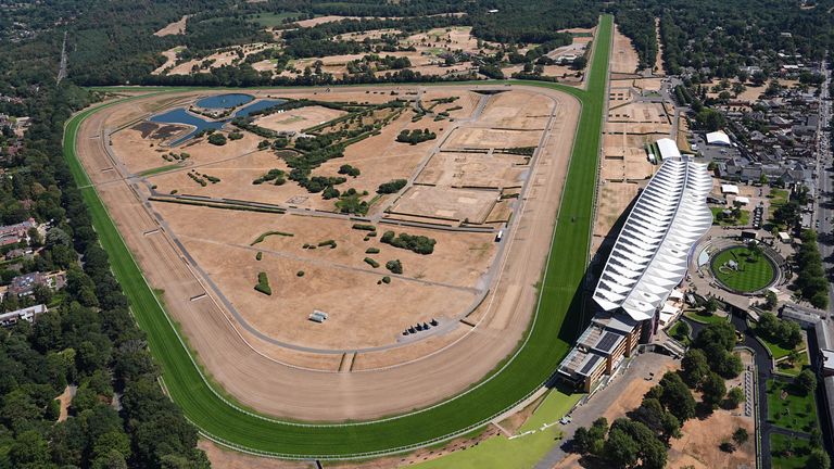 Ascot Racecourse in Ascot, Berkshire. The UK continues to struggle with the impacts of extreme heat and drought