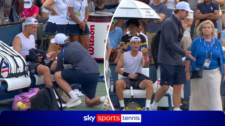 Terence Atmane questions Physio's credentials during medical timeout at the US Open