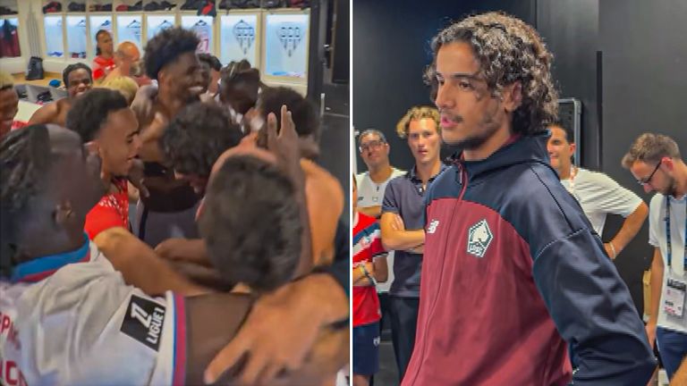 Bouaddi farewell to team-mates at Lille.