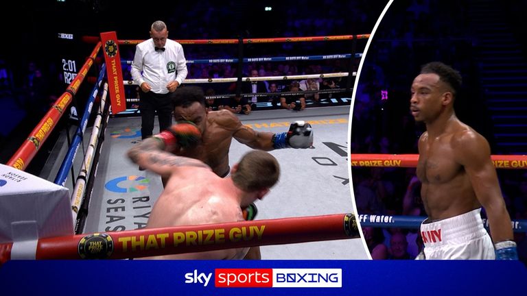 Callum Walsh put Tyler Denny down in the second round with a huge left hand punch.