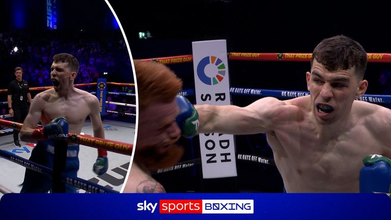 Stevie McKenna stopped Owen O'Neill with a devastating right hand in the opening round of their contest at Zuffa Boxing 10.