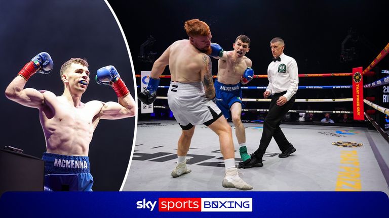 Stevie McKenna stopped Owen O'Neill with a devastating right hand in the opening round of their contest at Zuffa Boxing 10.