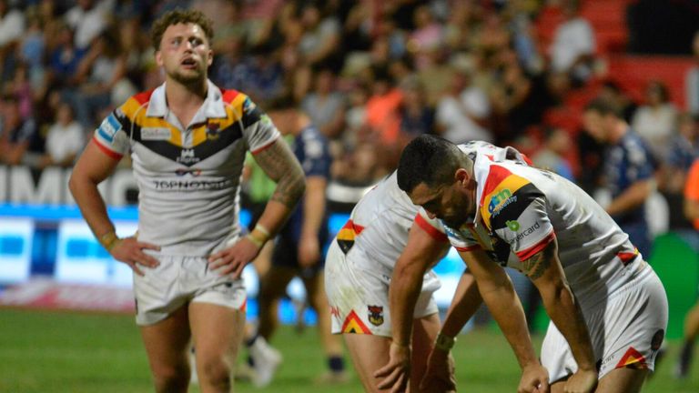 Bradford players were left dejected after their loss to Toulouse Olympique