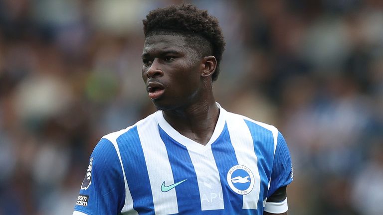Carlos Baleba in action for Brighton